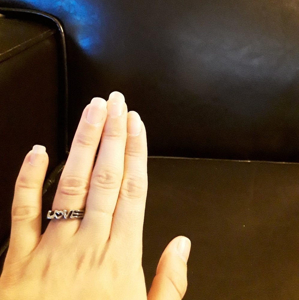 Love ring silver tone